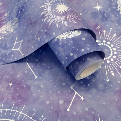 Rasch Dreamcatcher Wallpaper - For Living Room, Bedroom, Fireplace - Matt Finish,  Pattern, Purple/Silver