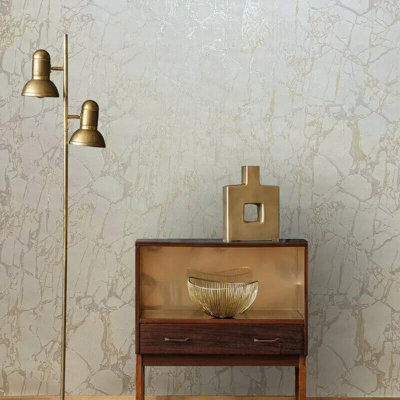 Rasch Enzo Marble Effect Taupe and Gold Metallic Wallpaper 538120