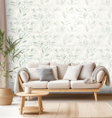 Rasch Fiji Leaf Off White Wallpaper Roll Bedroom Living Room Hallway Wall Decor Full Roll