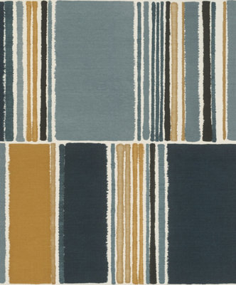 Rasch Florentine Contemporary Colour Blocks Cool Blue Multi Wallpaper