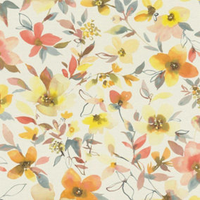 Rasch Florentine Floral Wallpaper Orange White Flowers Paste The Wall Vinyl