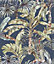 Rasch Florentine Tropical Palms Cobalt Blue and Green Wallpaper