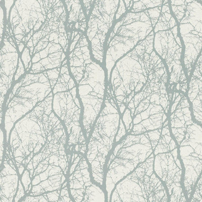 Rasch Forest Glimmer Silver Wallpaper Textured Modern Blown Vinyl Paste The Wall