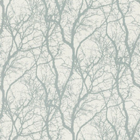 Rasch Forest Glimmer Silver Wallpaper Textured Modern Blown Vinyl Paste The Wall
