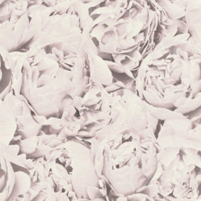 Rasch Freundin Blush Pink Rose Wallpaper Floral Textured Paste The Wall Vinyl