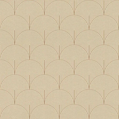 Rasch Geometric Fan Beige Wallpaper Metallic Gold Trendy Modern Paste The Wall