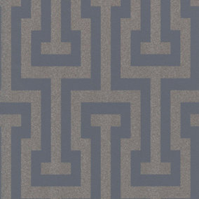 Rasch Greek Key Blue Wallpaper