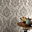 Rasch Grey Bark Damask Panel Wallpaper 625967