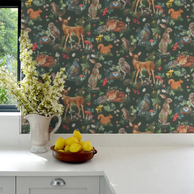 Rasch Home Style Forest Friends Wallpaper Animals Washable Paste The Wall