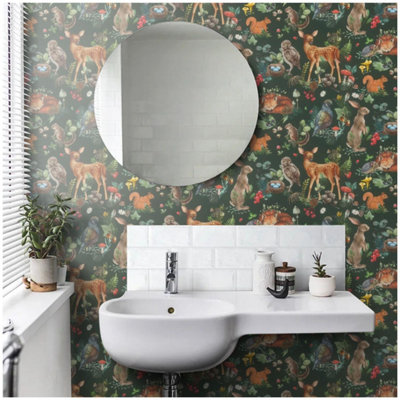 Rasch Home Style Forest Friends Wallpaper Animals Washable Paste The Wall