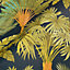 Rasch Jungle Trees Navy Green Wallpaper Textured Modern Paste The Wall Vinyl