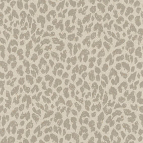 Rasch Leopard Print Beige Wallpaper Textured Metallic Paste The Wall Vinyl