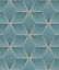 Rasch Luxor 3D Geo Teal Wallpaper