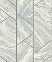 Rasch Luxor Marble Geo Duck egg Wallpaper