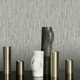 Rasch Montado Charcoal Grey Metallic Gold Cork Effect Texture Wallpaper 279084