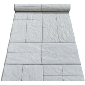 Rasch Non Woven Light Grey White Creased Paper Tile Effect Wallpaper 524307