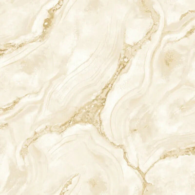 Rasch Palmetto Agate Marble Natural and Gold Glitter Metallic Wallpaper 529425