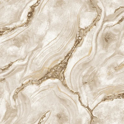 Rasch Palmetto Marble Gold Glitter Metallic Heavyweight Wallpaper - 529456