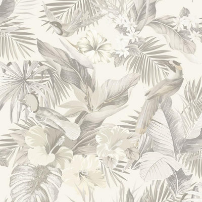 Rasch Paradise Birds Neutral Wallpaper