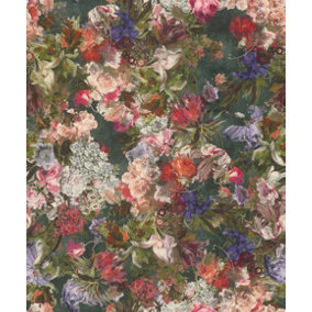 Rasch Passepartout Floral Green Wallpaper 605662