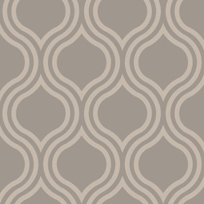 Rasch Platina Ogee Geo Taupe Wallpaper