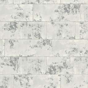 Rasch Portfolio Concrete Brick Grey Wallpaper
