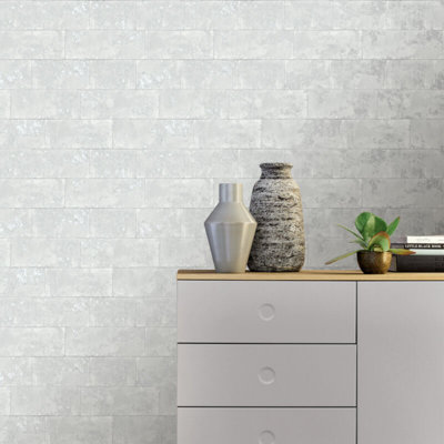 Rasch Portfolio Concrete Brick Grey Wallpaper