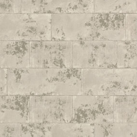 Rasch Portfolio Concrete Brick Neutral Wallpaper