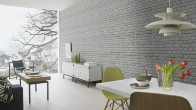 Rasch Portfolio Grey brick Wallpaper