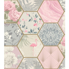 Rasch Portfolio Vintage Hexagon Wallpaper