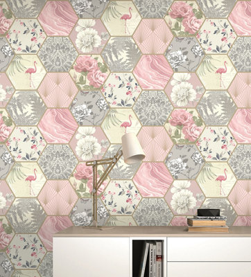 Rasch Portfolio Vintage Hexagon Wallpaper
