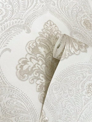 Rasch Ravella Damask Neutral Wallpaper