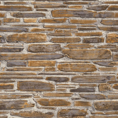 Rasch Realistic Brick Slate Stone Wall Wallpaper Paste The Wall Vinyl Modern