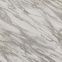 Rasch Realistic Marble Effect Metallic Shimmer Smooth Wallpaper Feature Wall Grey 284378