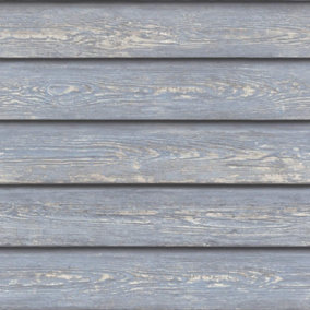 Rasch Rustic Wood Slat Light Blue Wallpaper Modern Textured Paste The Wall Vinyl