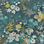 Rasch Salisbury Enchanted Woodland Teal Multi Wallpaper