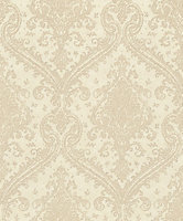 Rasch Saphira Shimmering Damask Ivory and Pearl Wallpaper