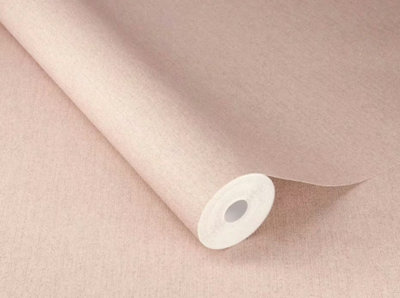 Rasch Schner Wohnen Collection Linen 600254 Non-Woven Wallpaper in Rose 10.05 m x 0.53 m