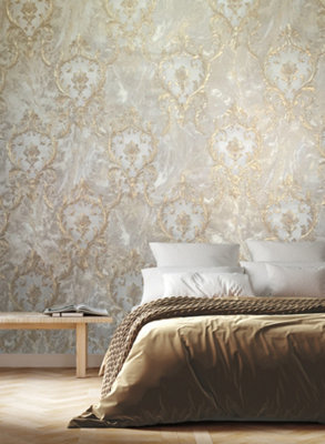 Rasch Sienna Damask Beige Wallpaper