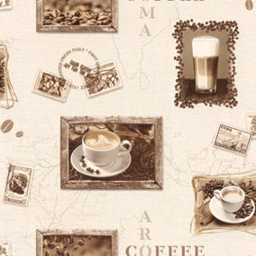 Rasch Tiles Fresh coffee Wallpaper