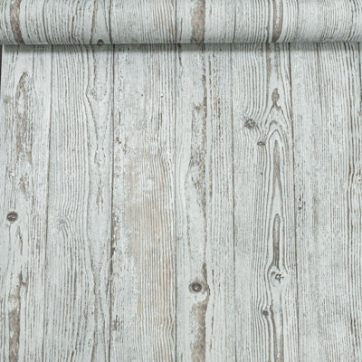 RASCH Wood Panelling Wallpaper Blue Grey Oak Panels Non-woven Wall Covering