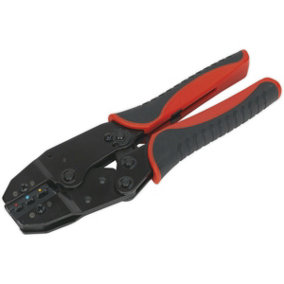 Ratchet Insulated Terminals Crimping Tool - Comfort Grip Handles - Stamped Jaws
