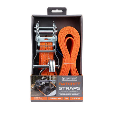 Ratchet Strap - 35mm x 4m - 2000kg Breaking Strain - Durable PES ...