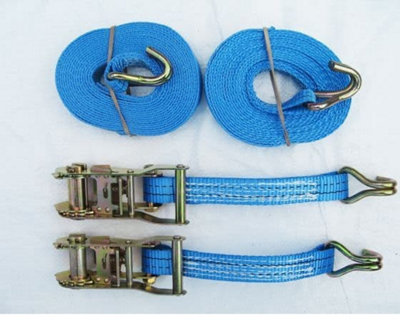 Ratchet Straps 35MM 6M 2T X2 (Tie Down Cargo Heavy Duty Truck Lorry Lashing Claw Hook)