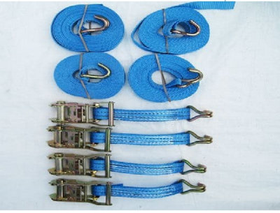 Ratchet Straps 35MM 6M 2T X4 (Tie Down Cargo Heavy Duty Truck Lorry Lashing Claw Hook)