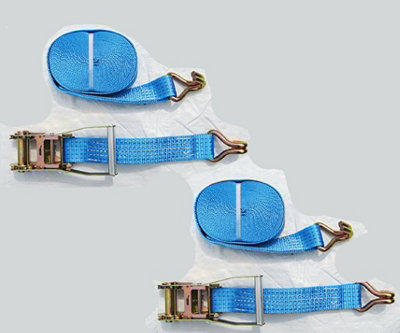 Ratchet Straps 5 Ton 50MM 12M x2 (Lashing Tie Down Claw J Hook Lorry Cargo)