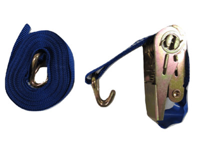 Ratchet Tie Down Strap 25MM 0.8T 5M X1 (Heavy Duty Cargo Lashing Ton Claw J Hook 800KG)