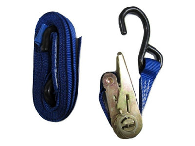 Ratchet Tie Down Strap 25MM 0.8T 5M X1 (Heavy Duty Cargo Lashing Ton S Hook)