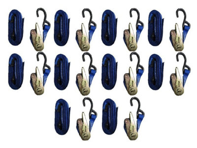 Ratchet Tie Down Straps 25MM 0.8T 5M X10 (Heavy Duty Cargo Lashing Ton S Hook 800KG)