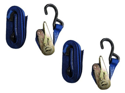 Ratchet Tie Down Straps 25MM 0.8T 5M X2 (Heavy Duty Cargo Lashing Ton S Hook 800KG)